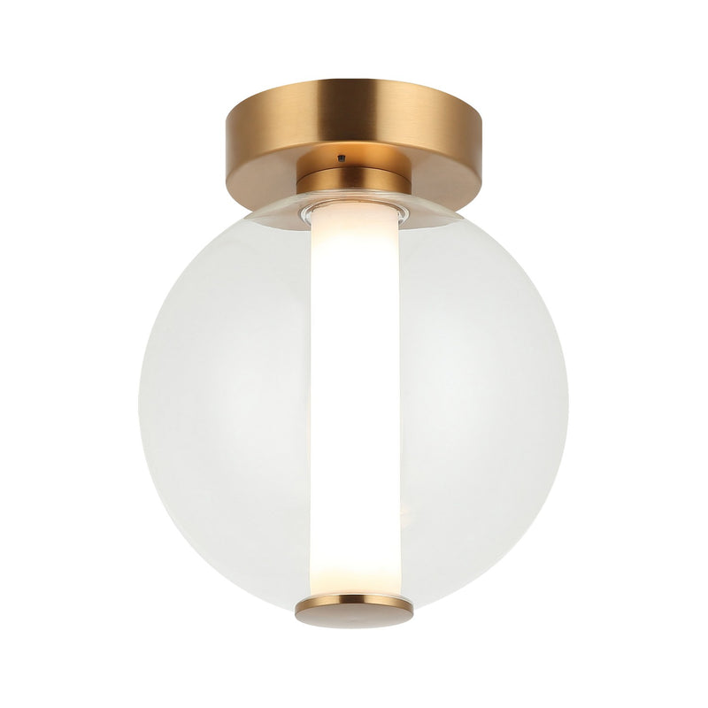Matteo Lighting WX69611AGCL LED Wall Sconce/Ceiling Mount, Aged Gold Brass