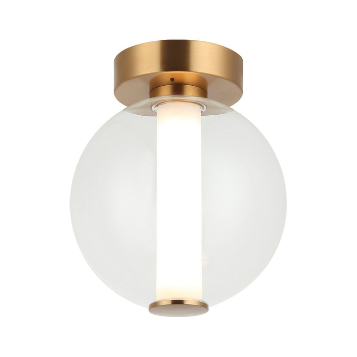 Matteo Lighting WX69611AGCL LED Wall Sconce/Ceiling Mount, Aged Gold Brass