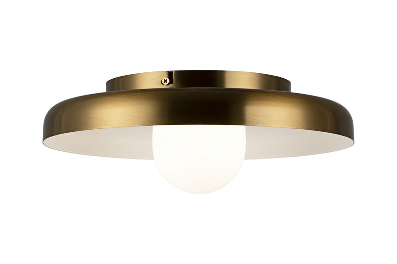 Matteo Lighting X34411AGOP LED Ceiling Mount, Aged Gold Brass