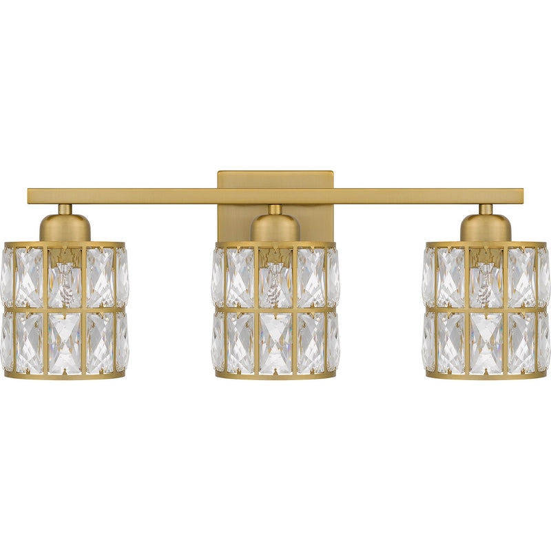 Quoizel GIB8622AB Three Light Bath, Aged Brass