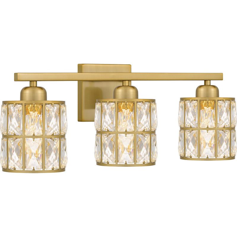 Quoizel GIB8622AB Three Light Bath, Aged Brass
