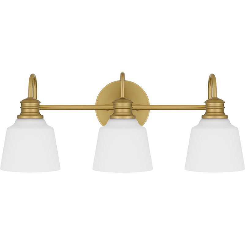 Quoizel HIN8622AB Three Light Bath, Aged Brass