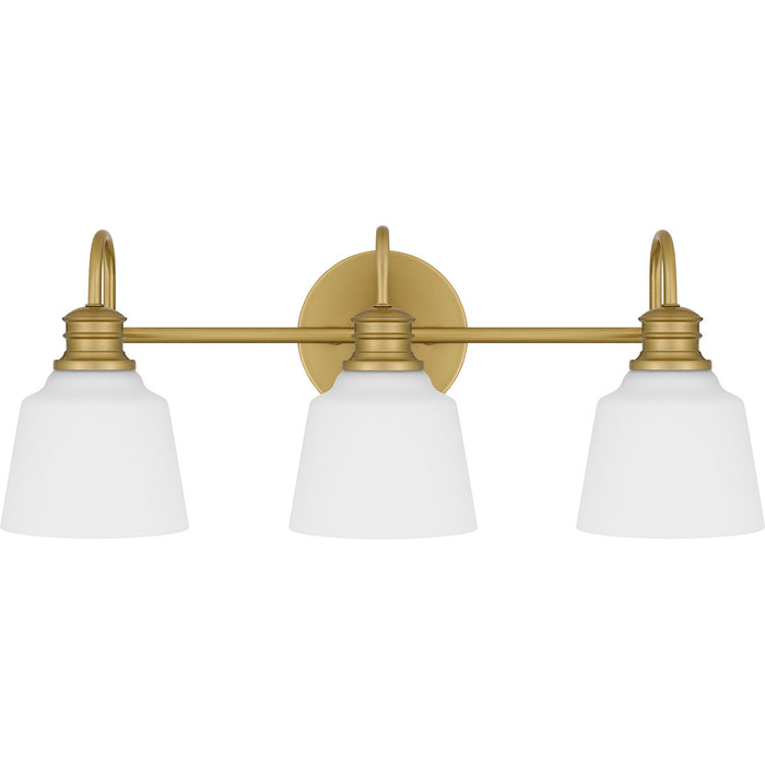 Quoizel HIN8622AB Three Light Bath, Aged Brass