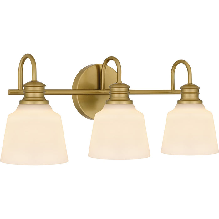 Quoizel HIN8622AB Three Light Bath, Aged Brass