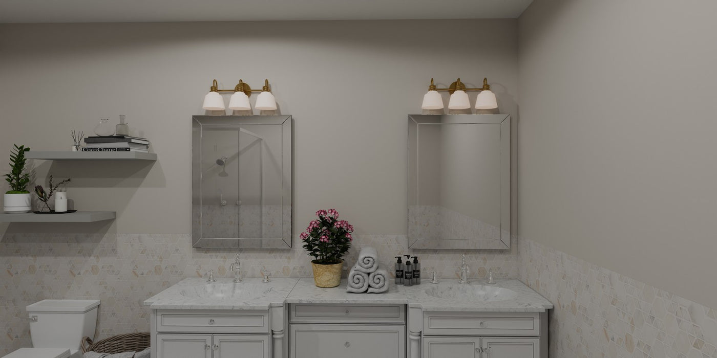 Quoizel HIN8622AB Three Light Bath, Aged Brass