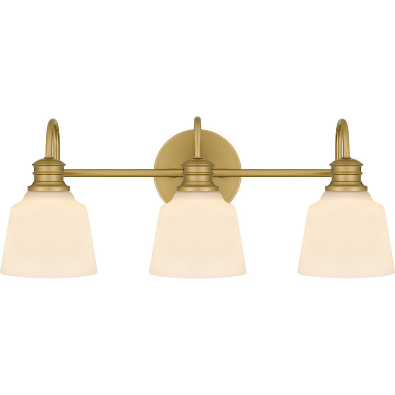 Quoizel HIN8622AB Three Light Bath, Aged Brass