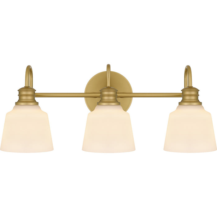 Quoizel HIN8622AB Three Light Bath, Aged Brass