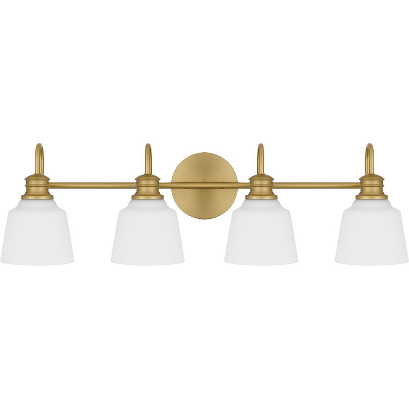 Quoizel HIN8630AB Four Light Bath, Aged Brass