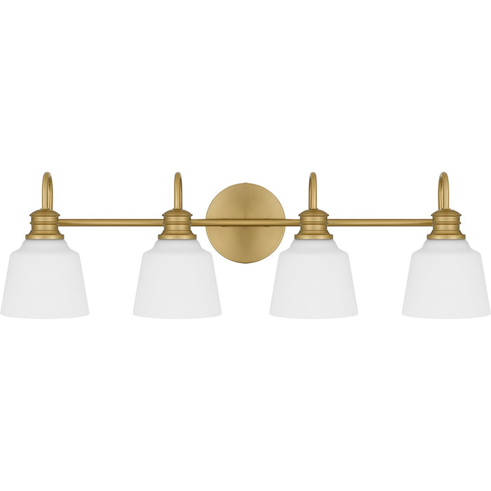 Quoizel HIN8630AB Four Light Bath, Aged Brass