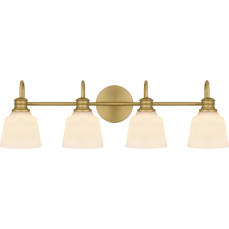 Quoizel HIN8630AB Four Light Bath, Aged Brass