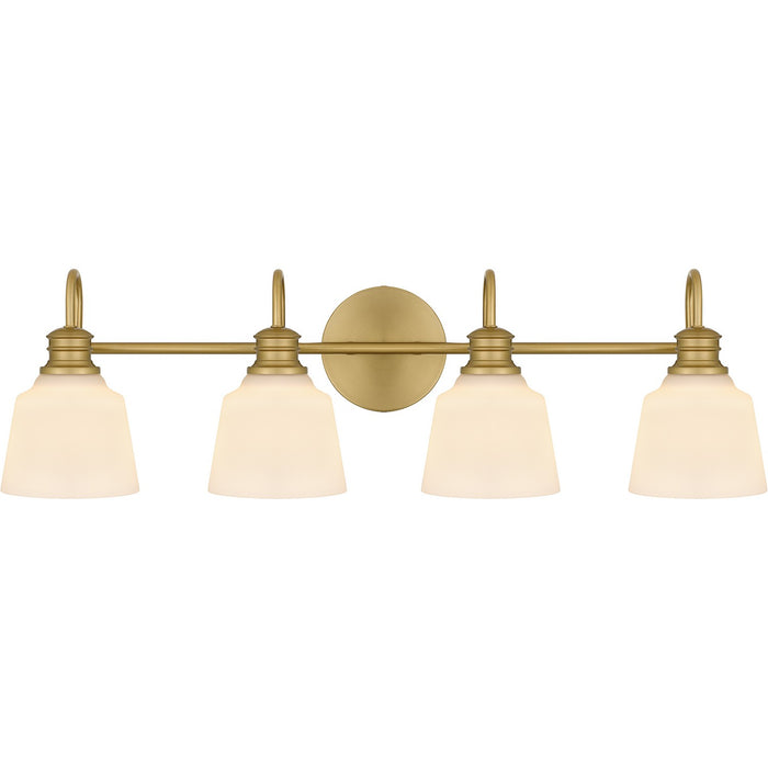 Quoizel HIN8630AB Four Light Bath, Aged Brass