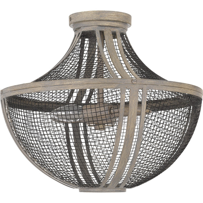 Quoizel HLE1715DGW Two Light Semi Flush Mount, Distressed Grey Wood