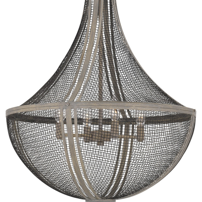 Quoizel HLE2822DGW Four Light Pendant, Distressed Grey Wood