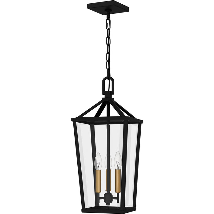 Quoizel HUL1909MBK Three Light Outdoor Hanging Lantern, Matte Black