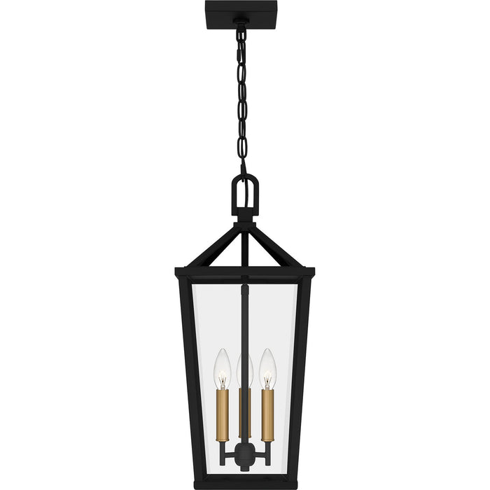 Quoizel HUL1909MBK Three Light Outdoor Hanging Lantern, Matte Black