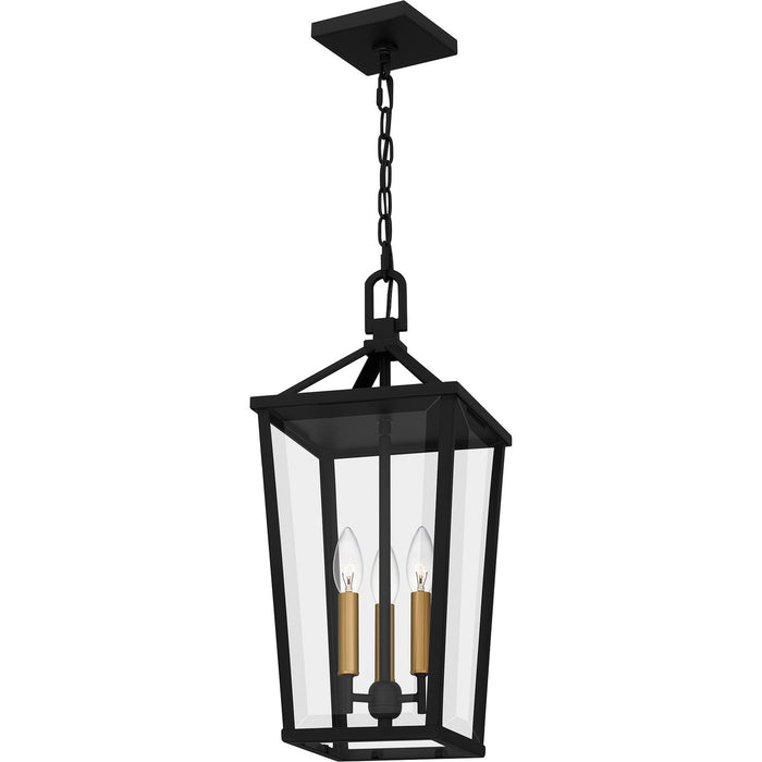 Quoizel HUL1909MBK Three Light Outdoor Hanging Lantern, Matte Black