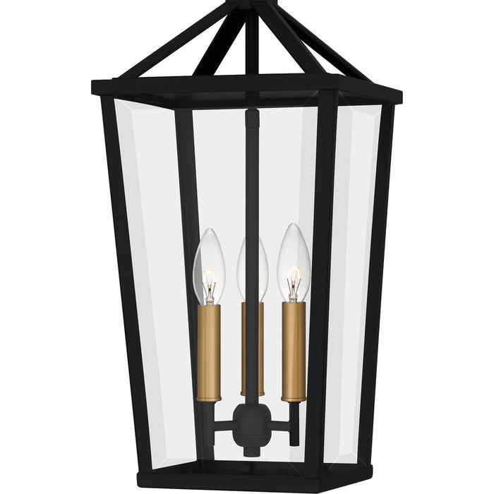 Quoizel HUL1909MBK Three Light Outdoor Hanging Lantern, Matte Black