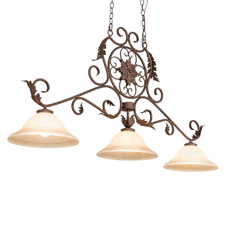 Meyda Tiffany 118120 Three Light Pendant, Cortez Gold Stipple