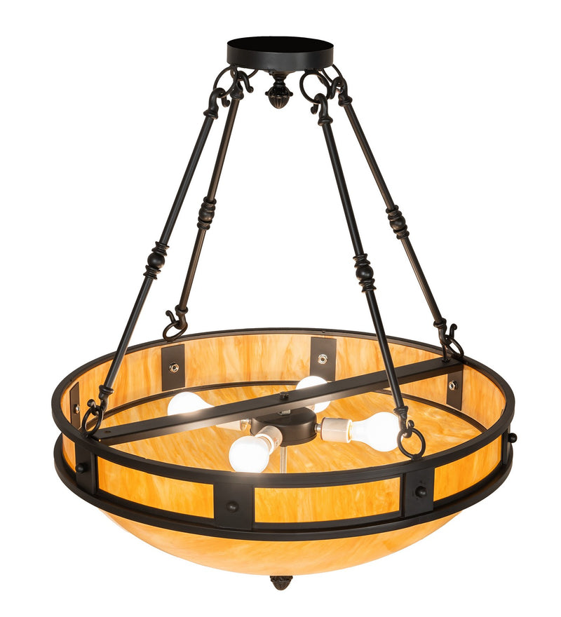 Meyda Tiffany 267388 Four Light Semi-Flushmount, Solar Black