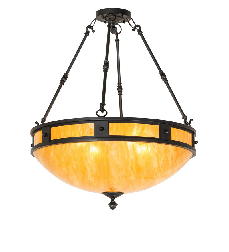 Meyda Tiffany 267388 Four Light Semi-Flushmount, Solar Black