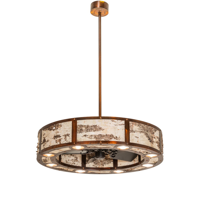 Meyda Tiffany 267436 16 Light Chandel-Air, Vintage Copper/Birch Wood