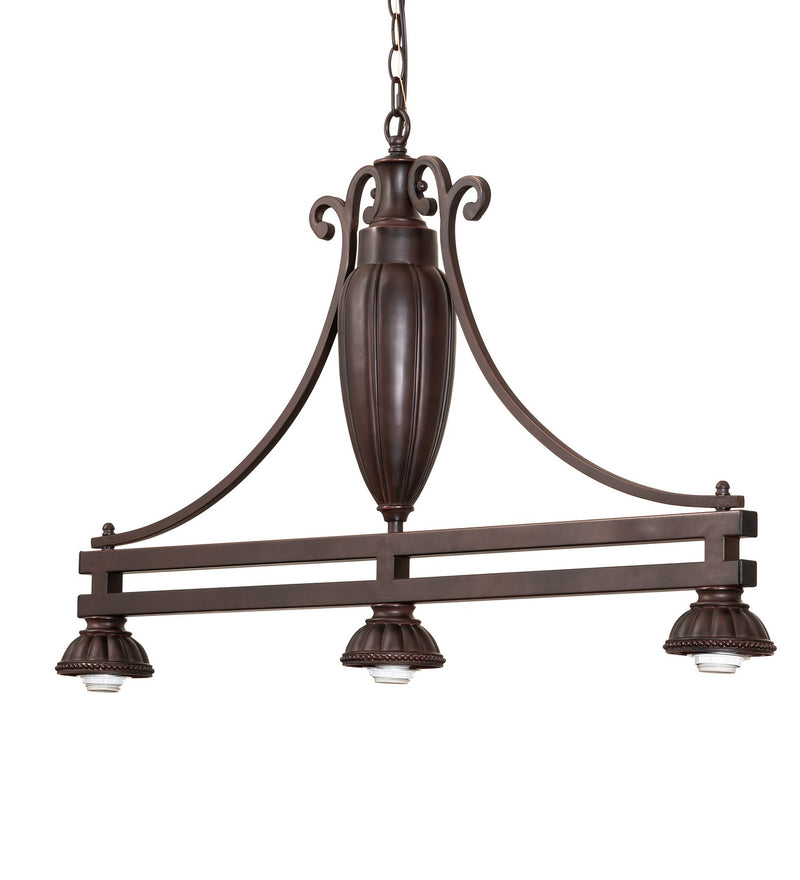 Meyda Tiffany 133263 Three Light Island Pendant Hardware, Mahogany Bronze