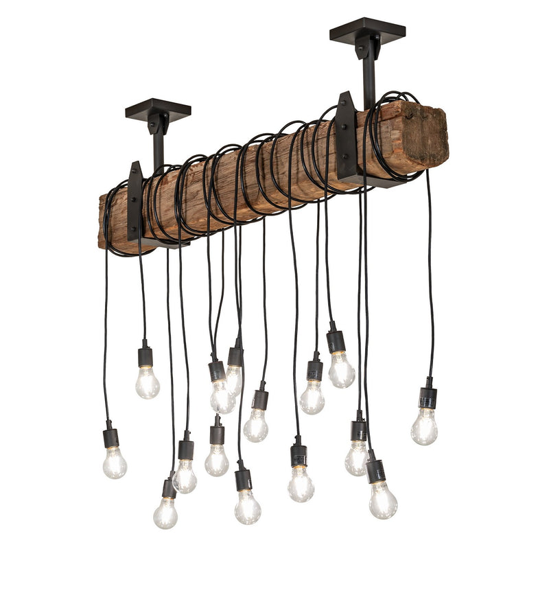 Meyda Tiffany 259859 15 Light Pendant, Wrought Iron