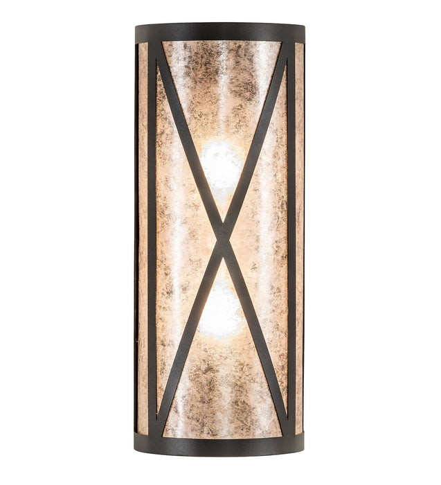 Meyda Tiffany 266995 Two Light Wall Sconce, Wrought Iron