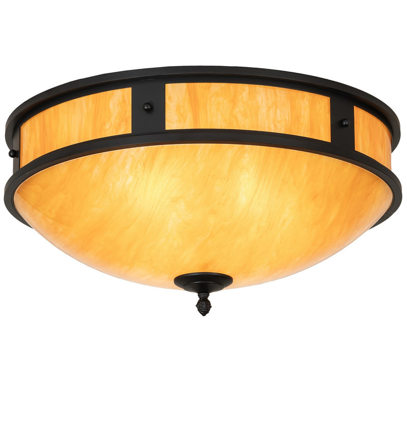 Meyda Tiffany 267608 Three Light Flushmount, Solar Black