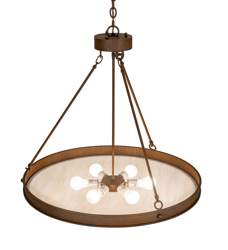 Meyda Tiffany 268103 Six Light Pendant, Rustic Iron