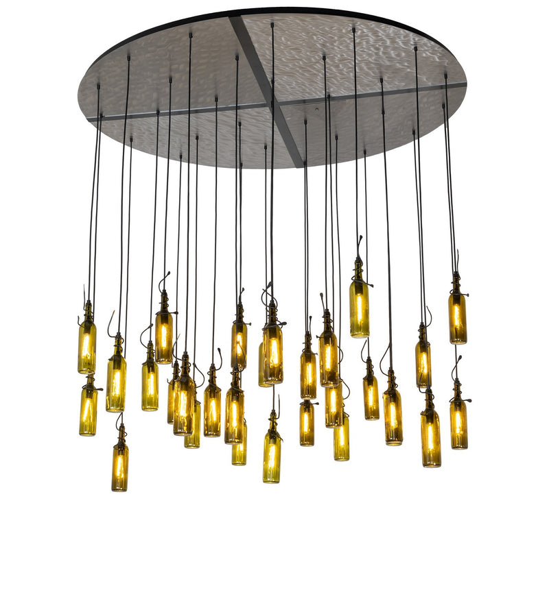 Meyda Tiffany 268401 30 Light Pendant, Satin Clear/Textured Black