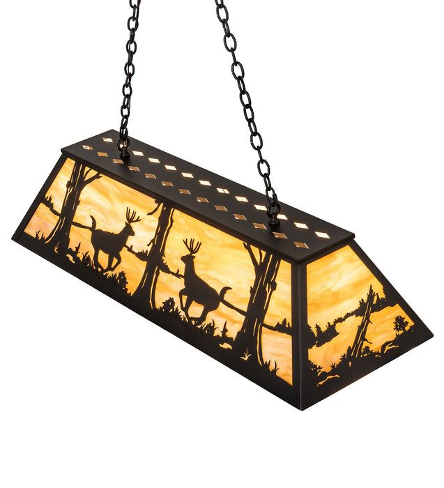 Meyda Tiffany 268496 Six Light Pendant, Black Satin Wrought Iron