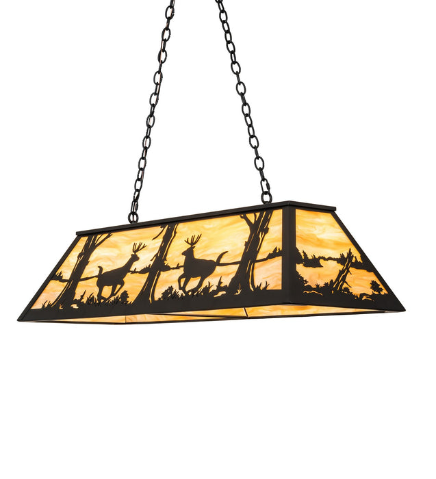 Meyda Tiffany 268496 Six Light Pendant, Black Satin Wrought Iron