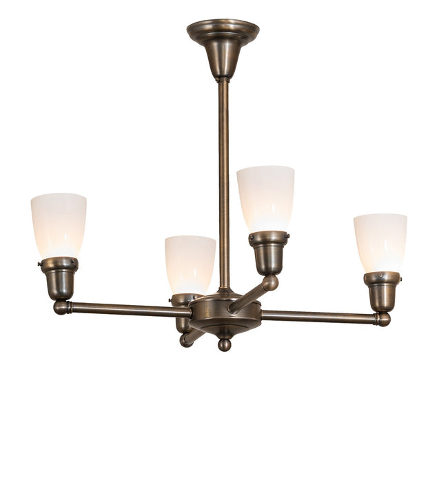 Meyda Tiffany 268813 Four Light Chandelier, Antique Brass