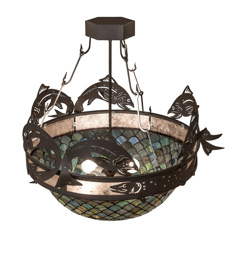 Meyda Tiffany 270054 Four Light Semi-Flushmount, Oil Rubbed Bronze