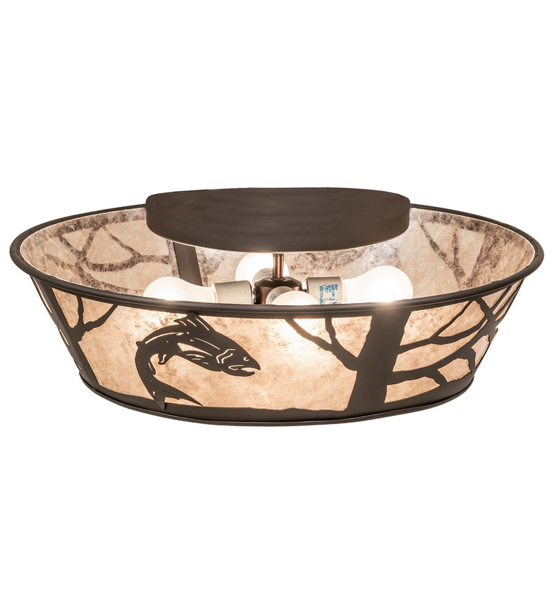 Meyda Tiffany 270056 Four Light Flushmount, Oil Rubbed Bronze