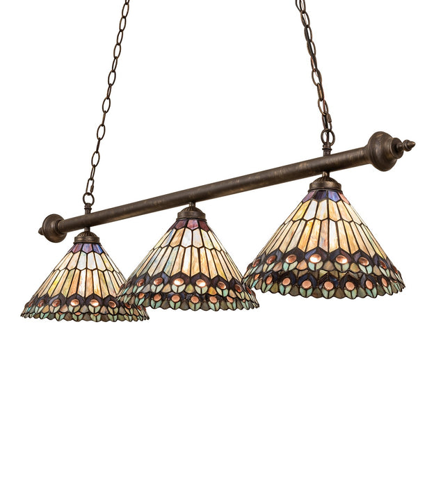 Meyda Tiffany 270445 Three Light Island Pendant, Antique Brass