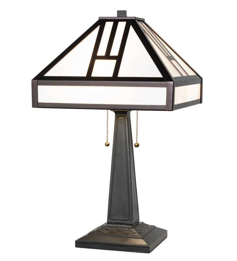 Meyda Tiffany 270906 Two Light Table Lamp, Mahogany Bronze
