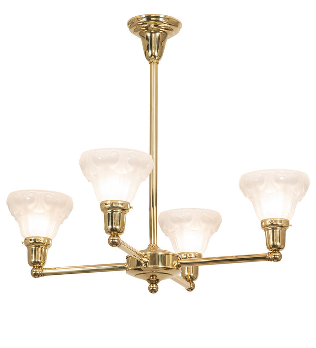 Meyda Tiffany 271767 Four Light Chandelier, Polished Brass