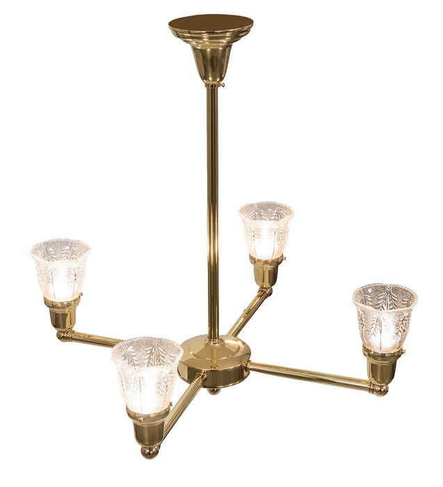Meyda Tiffany 271776 Four Light Chandelier, Polished Brass