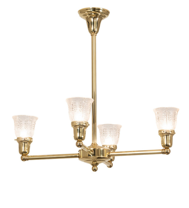 Meyda Tiffany 271776 Four Light Chandelier, Polished Brass