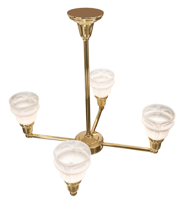 Meyda Tiffany 271803 Four Light Chandelier, Polished Brass