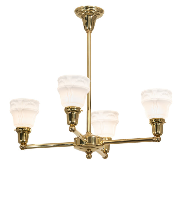Meyda Tiffany 271803 Four Light Chandelier, Polished Brass