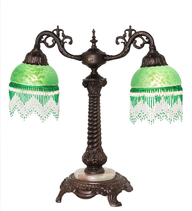 Meyda Tiffany 271967 Two Light Table Lamp, Mahogany Bronze