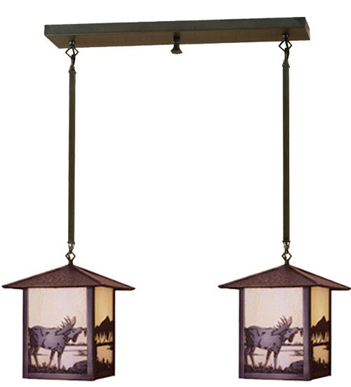 Meyda Tiffany 62137 Two Light Pendant, Nickel