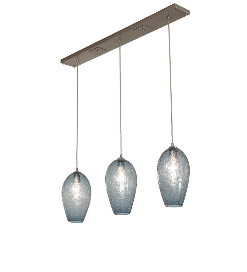 Meyda Tiffany 268619 Three Light Island Pendant, Brushed Nickel
