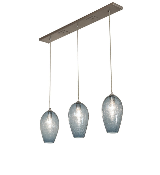 Meyda Tiffany 268619 Three Light Island Pendant, Brushed Nickel