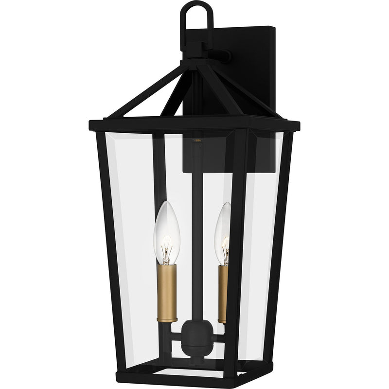 Quoizel HUL8407MBK Two Light Outdoor Wall Mount, Matte Black
