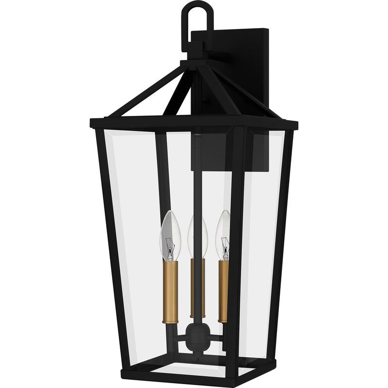 Quoizel HUL8409MBK Three Light Outdoor Wall Mount, Matte Black