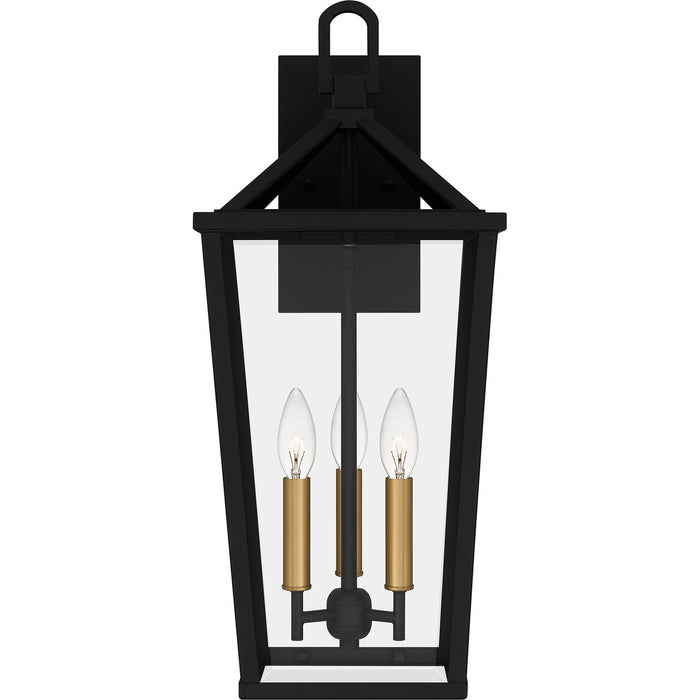 Quoizel HUL8409MBK Three Light Outdoor Wall Mount, Matte Black